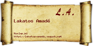 Lakatos Amadé névjegykártya